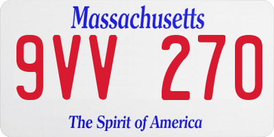 MA license plate 9VV270