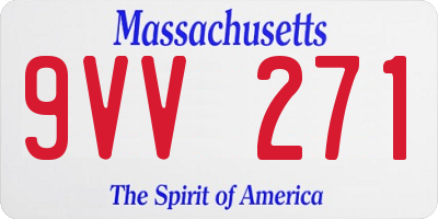 MA license plate 9VV271