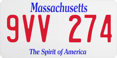 MA license plate 9VV274