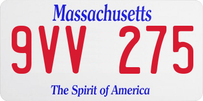 MA license plate 9VV275