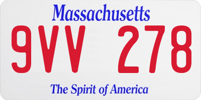 MA license plate 9VV278