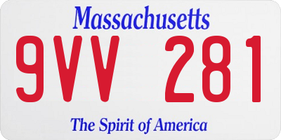 MA license plate 9VV281