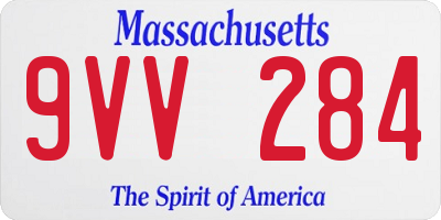 MA license plate 9VV284