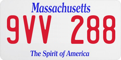 MA license plate 9VV288