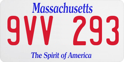 MA license plate 9VV293
