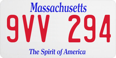 MA license plate 9VV294