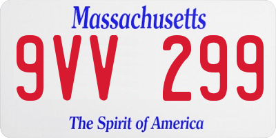 MA license plate 9VV299