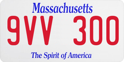 MA license plate 9VV300