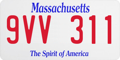 MA license plate 9VV311