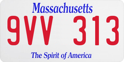 MA license plate 9VV313