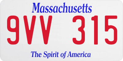 MA license plate 9VV315