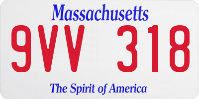 MA license plate 9VV318