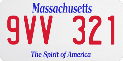 MA license plate 9VV321