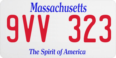 MA license plate 9VV323