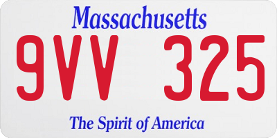 MA license plate 9VV325