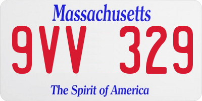 MA license plate 9VV329