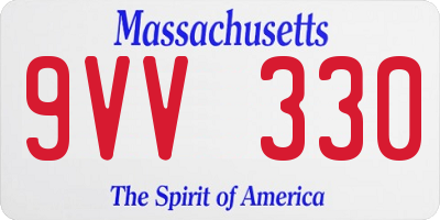 MA license plate 9VV330