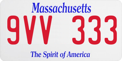 MA license plate 9VV333