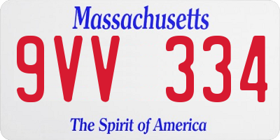 MA license plate 9VV334