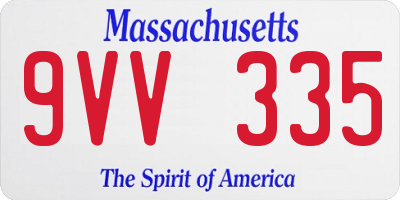 MA license plate 9VV335