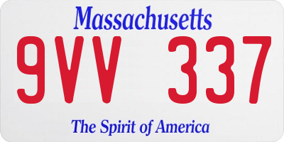 MA license plate 9VV337