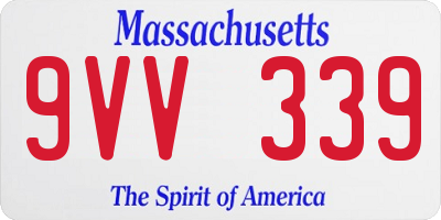 MA license plate 9VV339