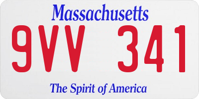 MA license plate 9VV341