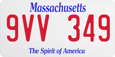 MA license plate 9VV349