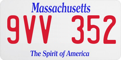 MA license plate 9VV352