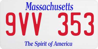 MA license plate 9VV353