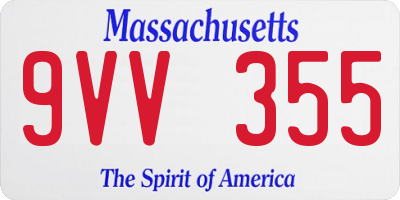 MA license plate 9VV355