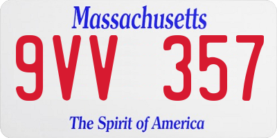 MA license plate 9VV357