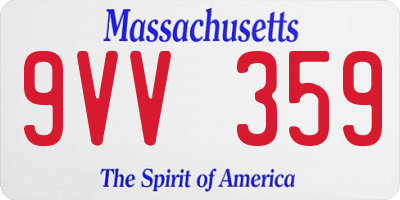 MA license plate 9VV359
