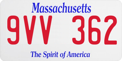 MA license plate 9VV362