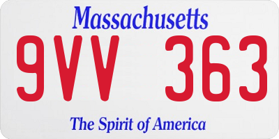 MA license plate 9VV363