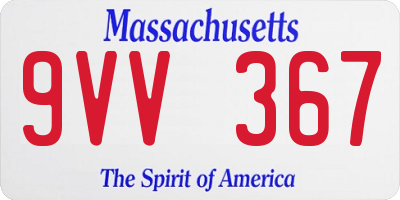 MA license plate 9VV367
