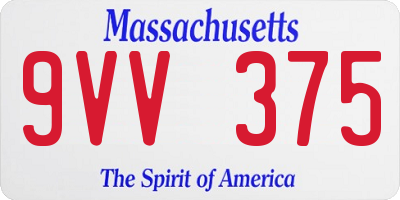 MA license plate 9VV375