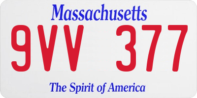 MA license plate 9VV377