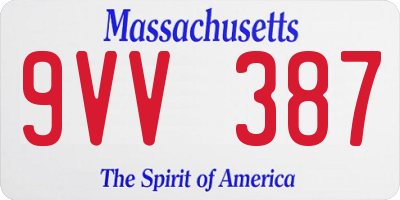 MA license plate 9VV387