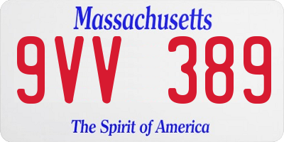 MA license plate 9VV389