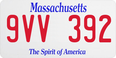 MA license plate 9VV392