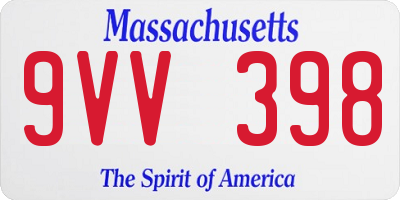 MA license plate 9VV398