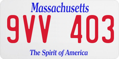 MA license plate 9VV403