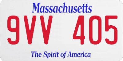 MA license plate 9VV405