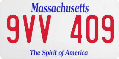 MA license plate 9VV409