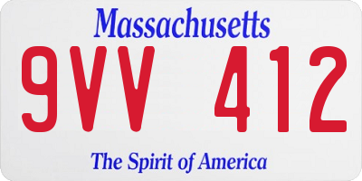 MA license plate 9VV412