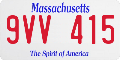 MA license plate 9VV415