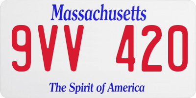MA license plate 9VV420