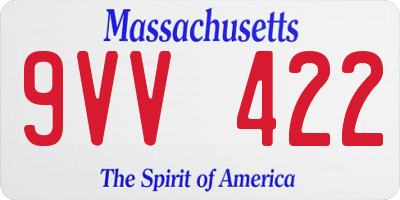 MA license plate 9VV422
