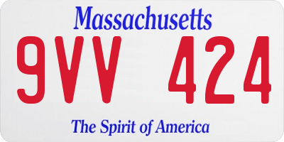 MA license plate 9VV424